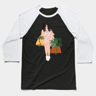 Girl Plant Shopping 9 Baseball T-Shirt